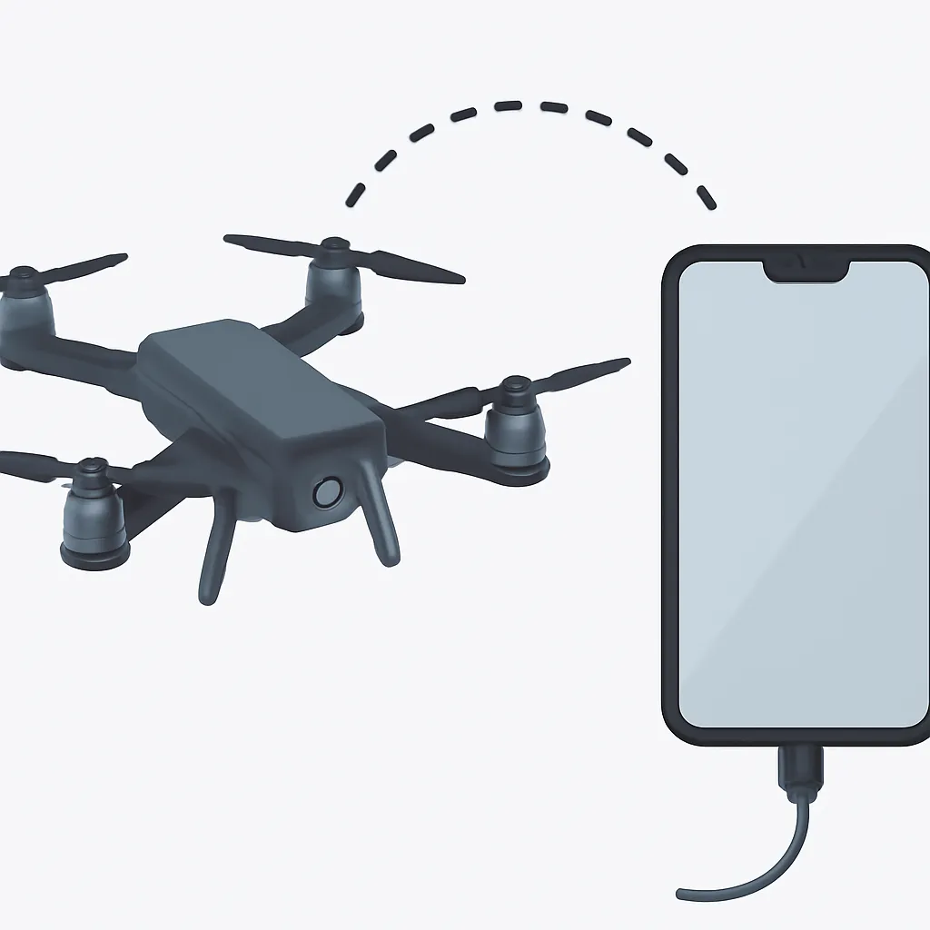 kết nối flycam drone với điện thoại