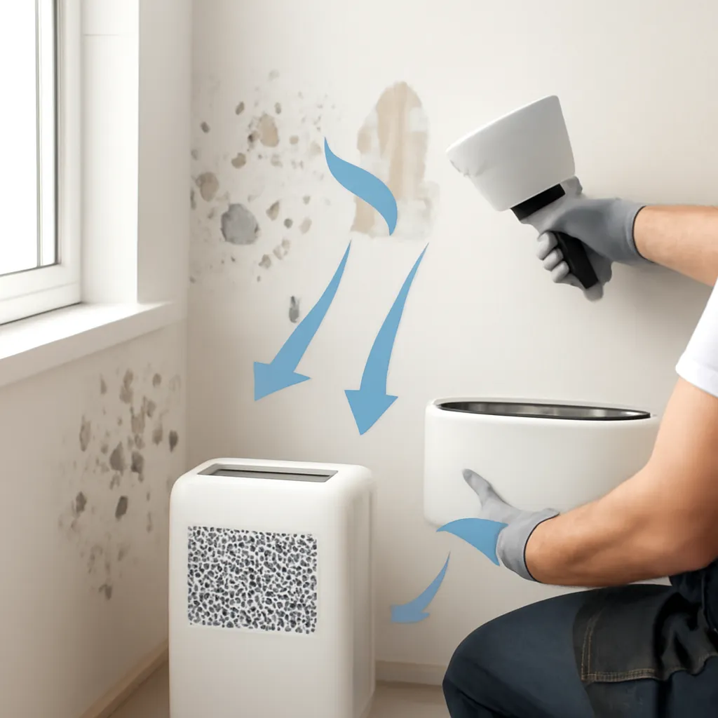 Sửa chữa lại tường làm giảm độ ẩm không khí trong phòng