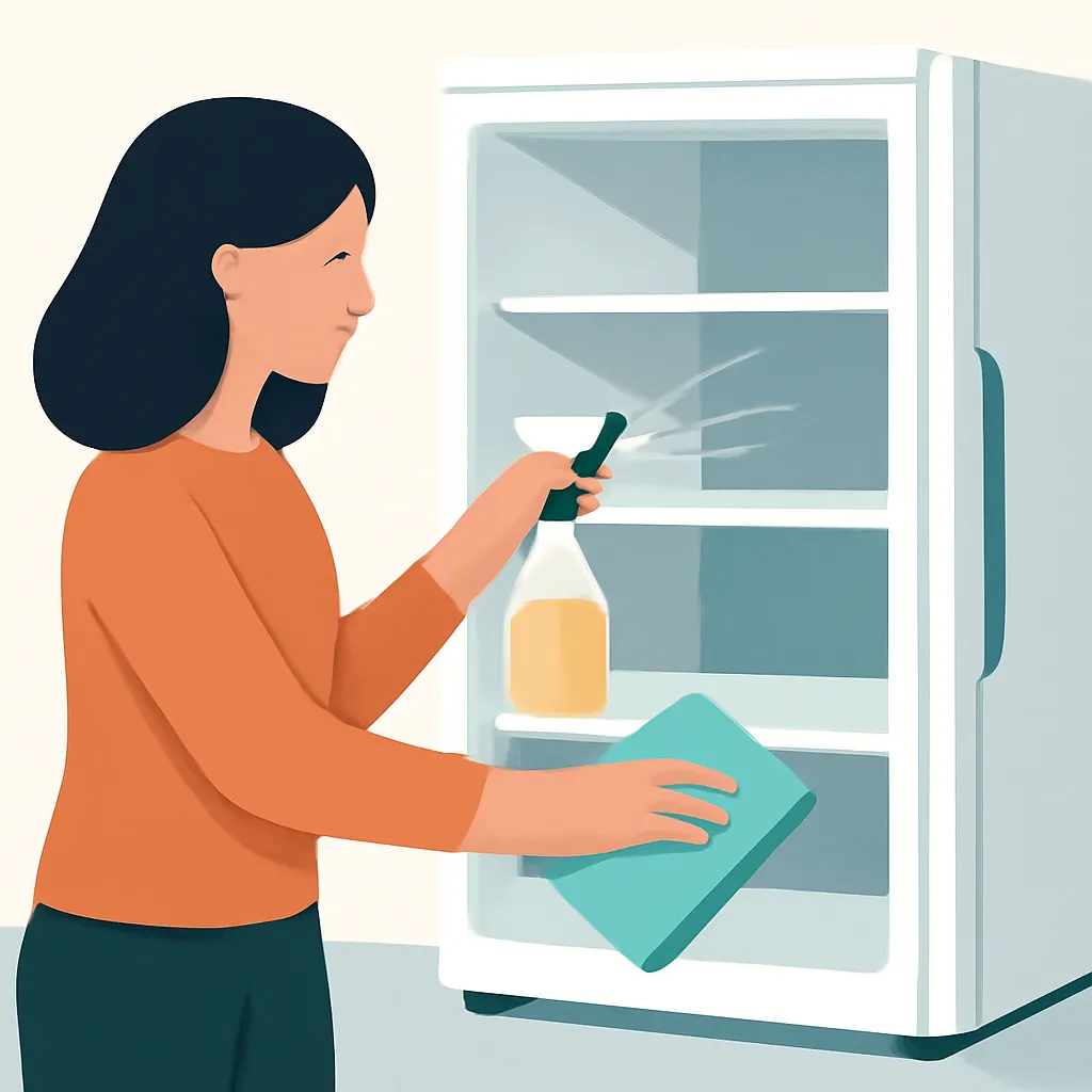 vệ sinh tủ lạnh lâu không dùng bằng rượu hoặc giấm