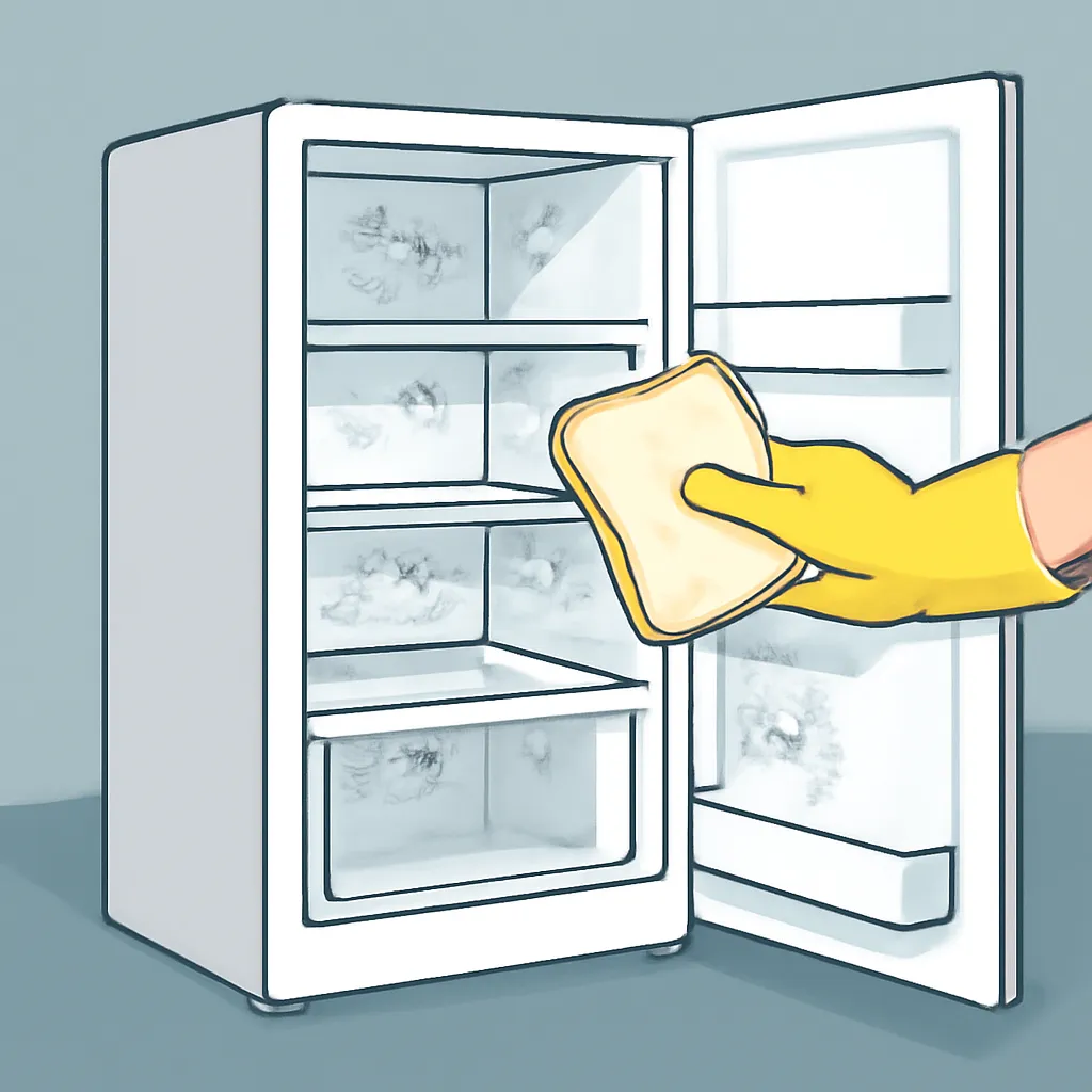 vệ sinh tủ lạnh lâu không dùng bằng bánh mì