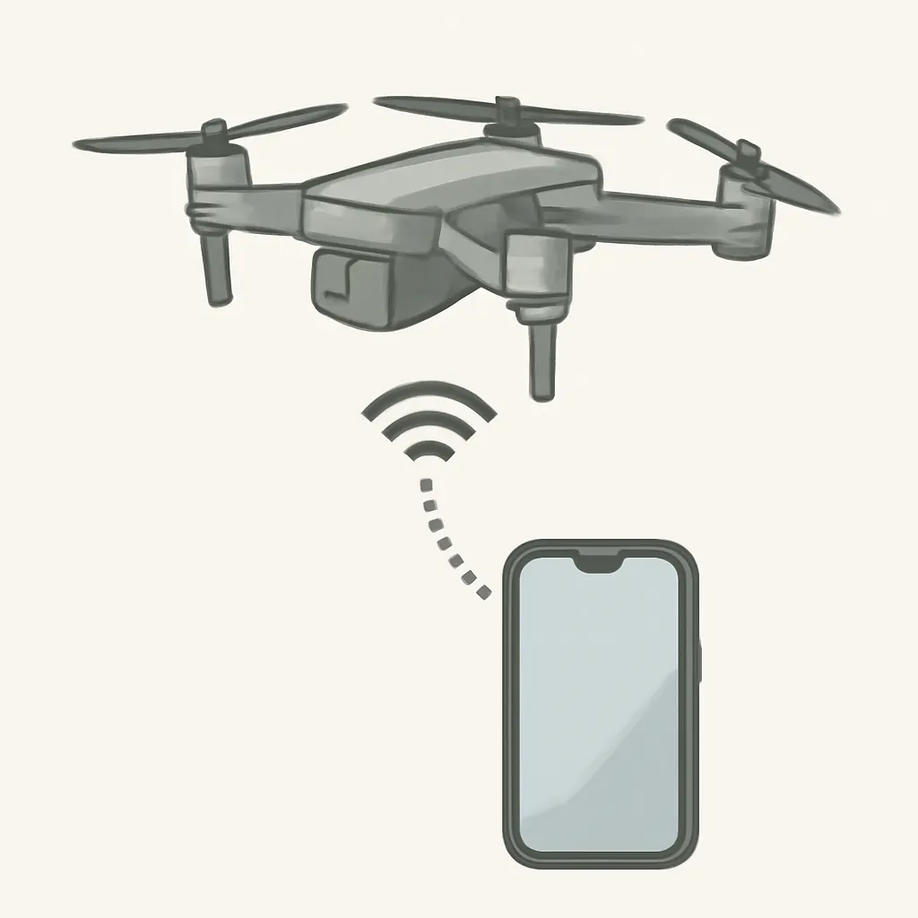 kết nối flycam drone với điện thoại