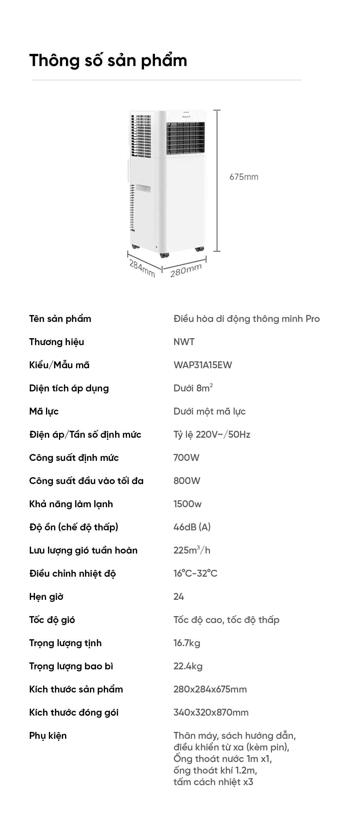 Điều hòa di động thông minh Xiaomi NWT Pro 9000BTU