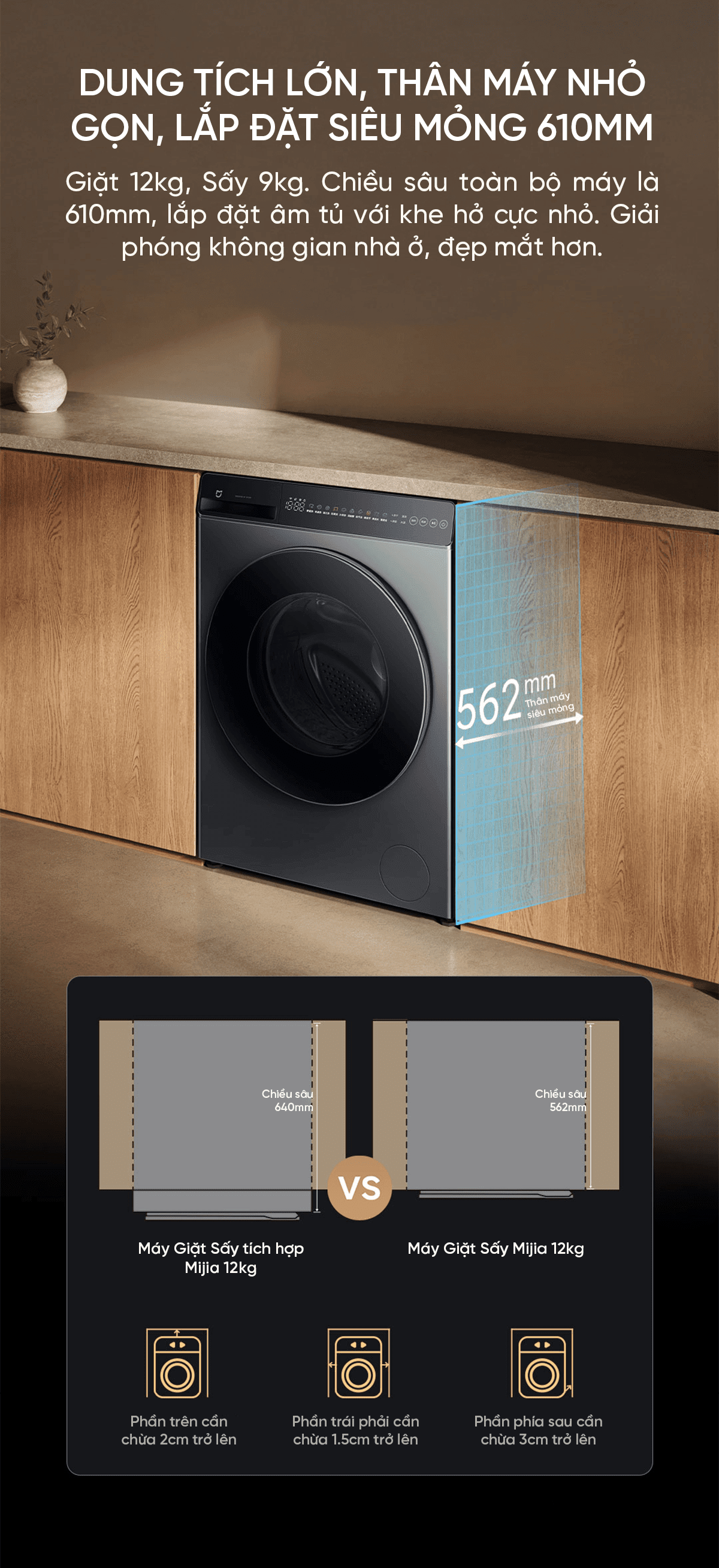 Máy Giặt Xiaomi Mija 2026 XHQG120MJ101 Giặt 12kg Sấy 9kg 26 Chế Độ Giặt